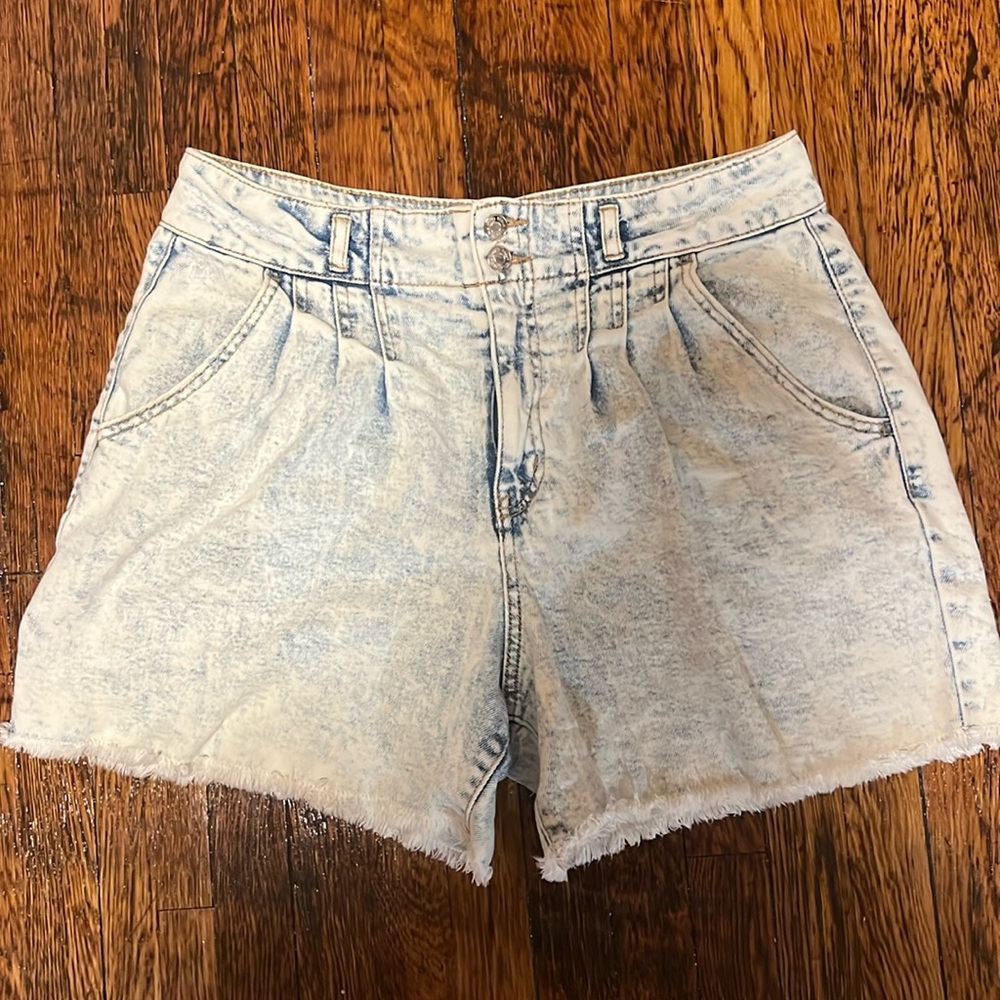 Wild Fable Highest Rise A-Line Pleated Fray Hem Shorts